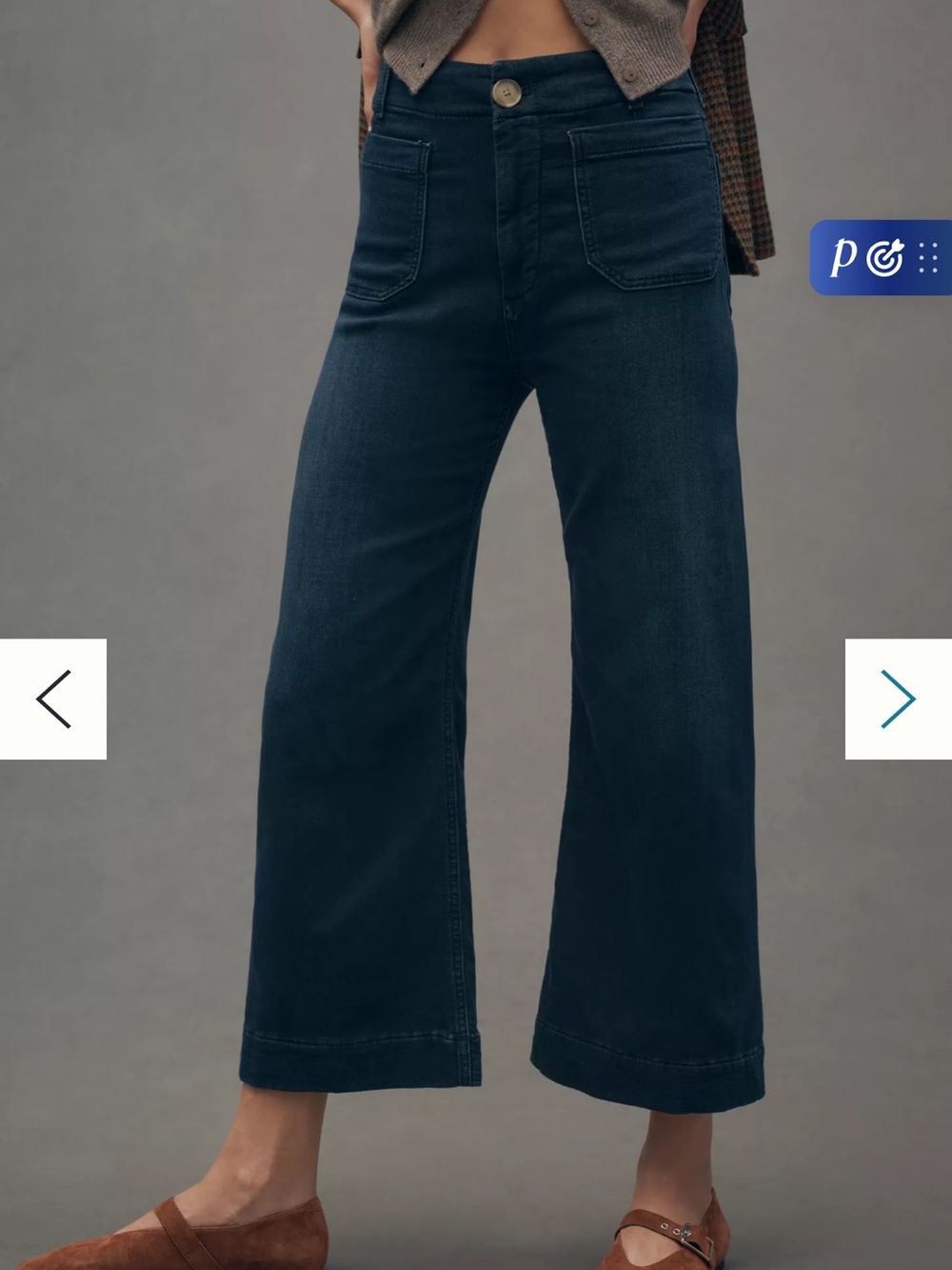 Maeve Anthropologie - Colette - High-Rise Wide Leg Jeans in Dark Navy